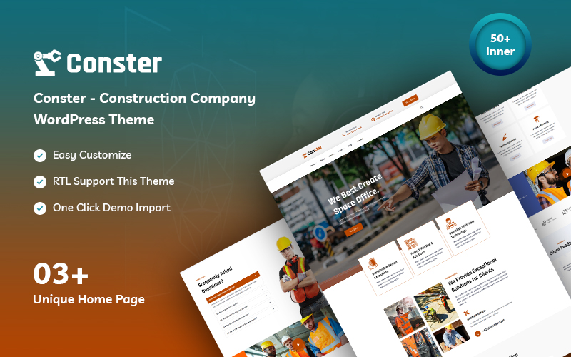 Шаблон Wordpress Conster - Construction Company Theme WordPress