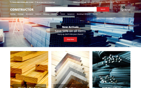 Шаблон OpenCart  Constructor - Building Materials Creative 