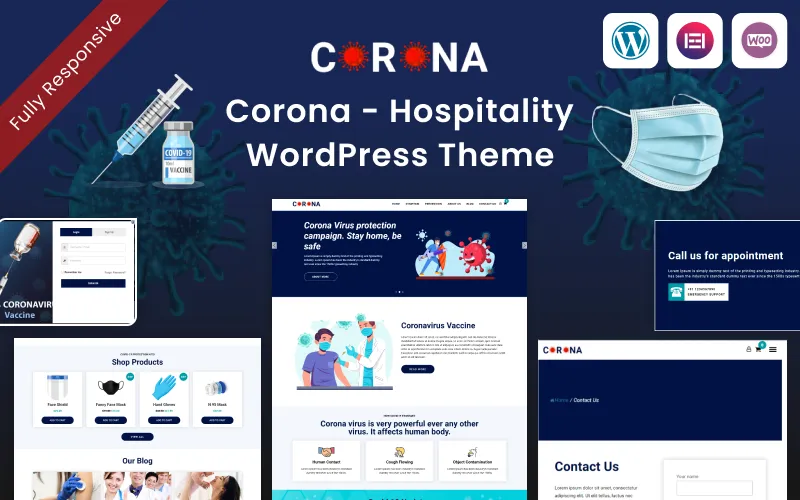 Шаблон Wordpress Corona - Hospitality Theme WordPress