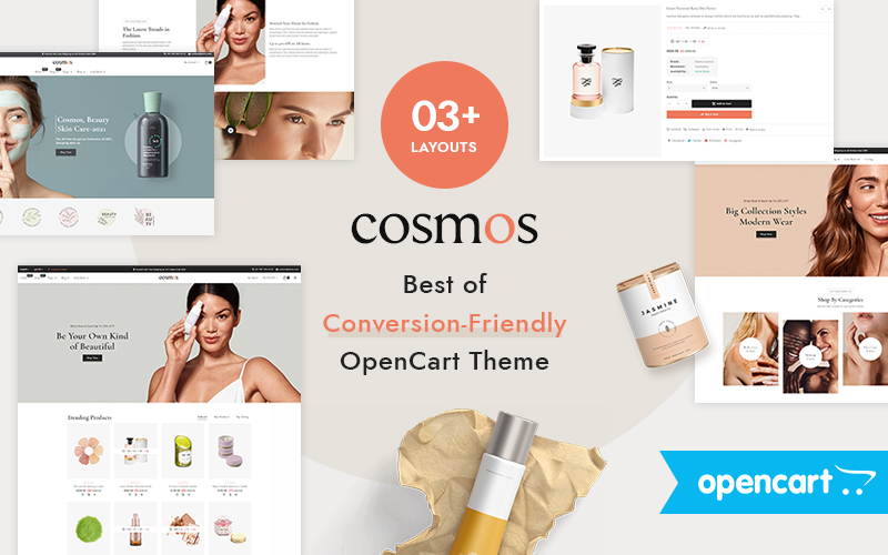 Шаблон OpenCart  Cosmos - Cosmetics, Spa, Skincare & Beauty OpenCart Theme. 
