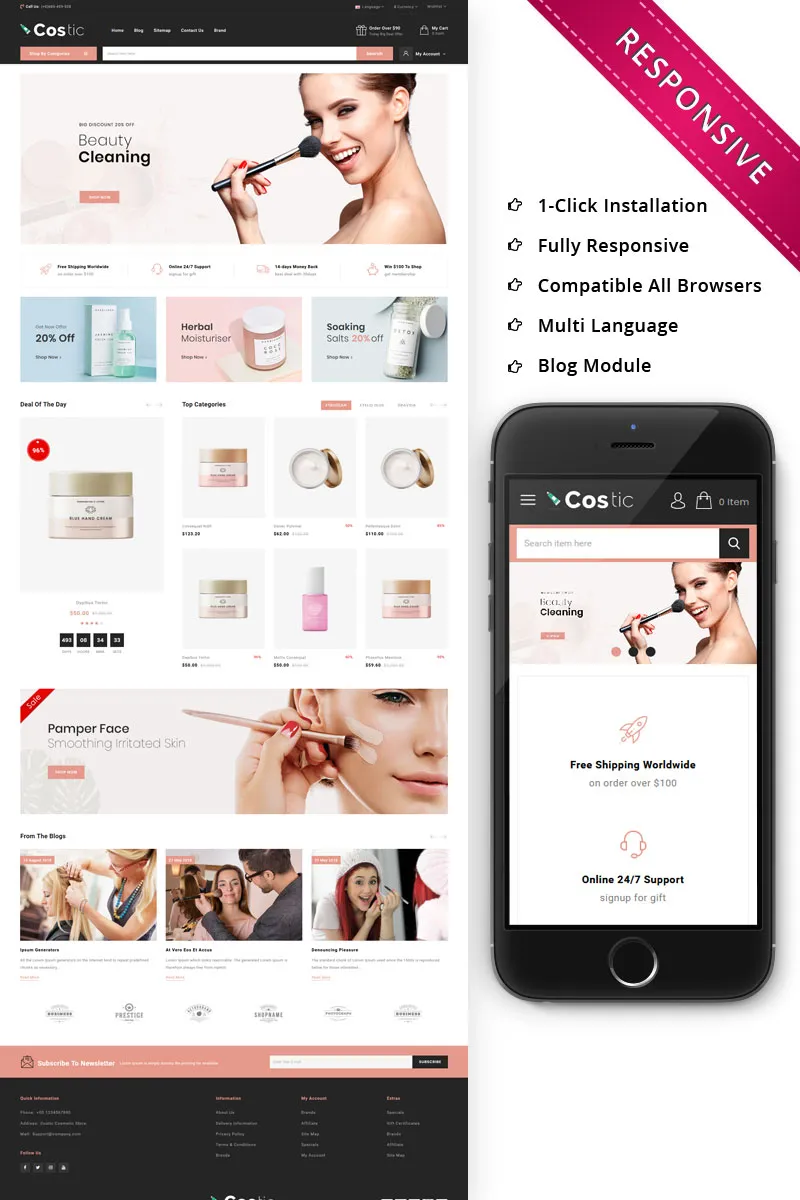 Costic - The Cosmetic Shop Responsive OpenCart Template Costic - The Cosmetic Shop Responsive OpenCart Template