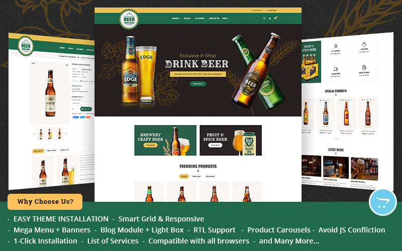 Шаблон OpenCart  Craft Beer - OpenCart Theme for Online Brewery Store 