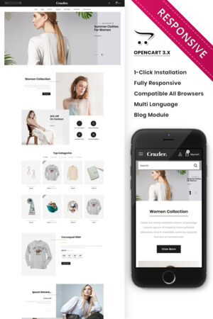 Шаблон OpenCart  Crazler - The Fashion Store Responsive 