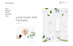 Шаблон OpenCart  Cream - Beauty Supply eCommerce Clean 