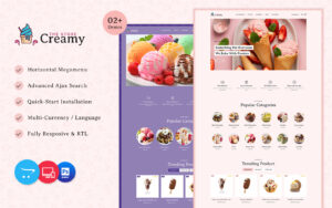 Шаблон OpenCart  Creamy - Ice Cream, Drink, Cake Store Multipurpose OpenCart Store 