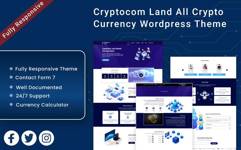 Шаблон WordPress Cryptocom land - All Crypto Currency WordPress Theme Theme WordPress