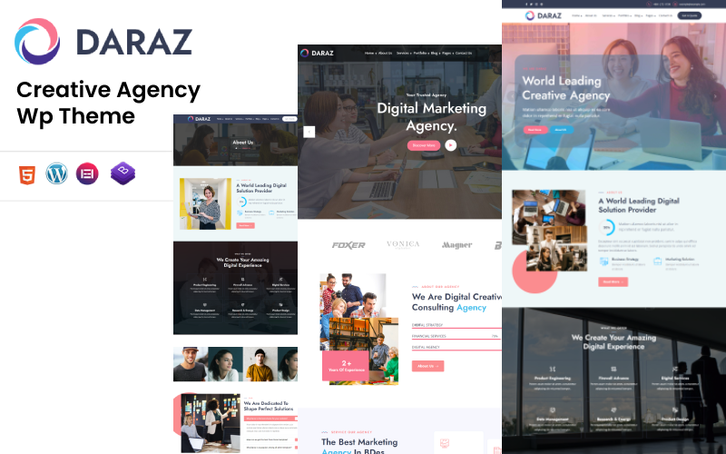 Шаблон WordPress Daraz - Creative Agency Elementor WordPress Theme Theme WordPress