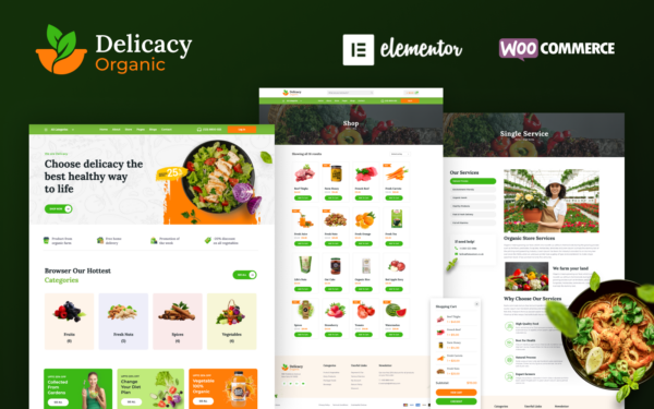Шаблон Wordpress Delicacy - Organic & Food Store Elementor Theme WordPress
