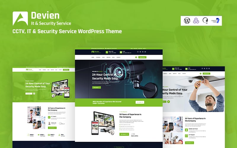 Шаблон Wordpress Devien - CCTV, IT and Security Service Responsive Theme WordPress