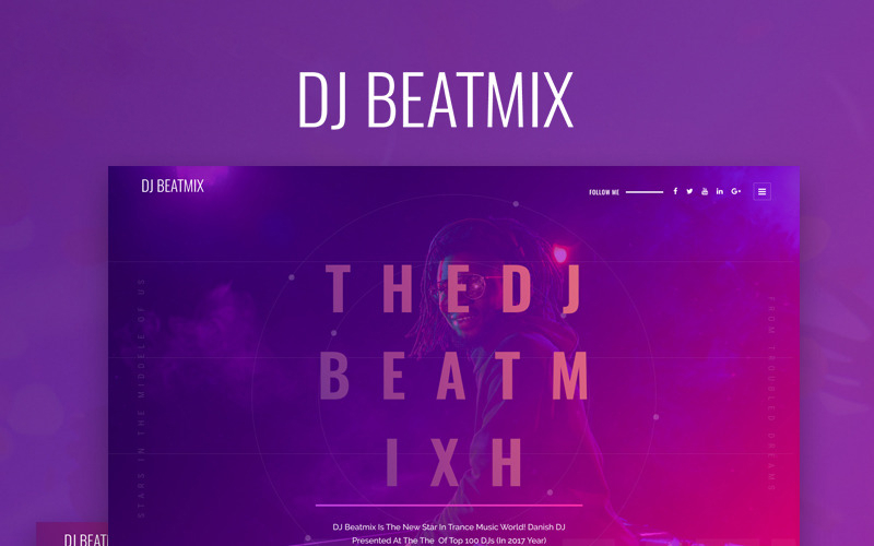 Шаблон Wordpress DJ Beatmix - Personal Page WordPress Elementor Theme Theme WordPress