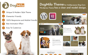 Шаблон Wordpress DogMilo WordPress Dog Care Theme Theme WordPress