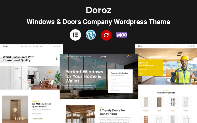 Шаблон WordPress Doroz - Windows & Doors Company High Quality WordPress Theme Theme WordPress