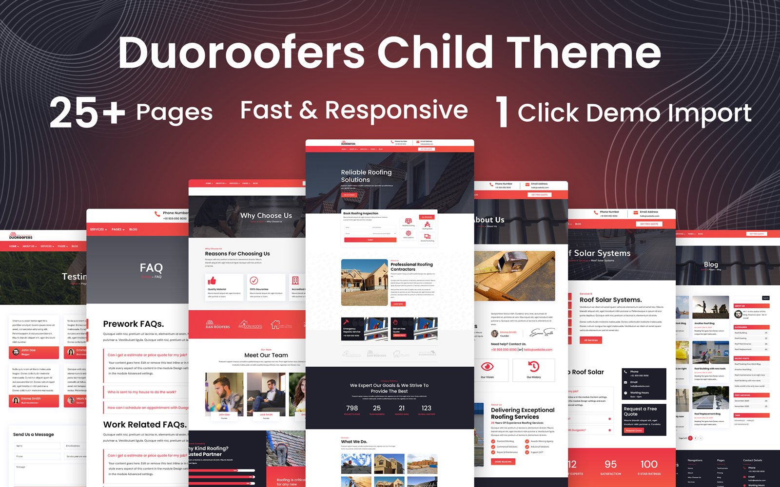 Шаблон Wordpress Duoroofers Roofing WordPress Divi Child Theme Theme WordPress