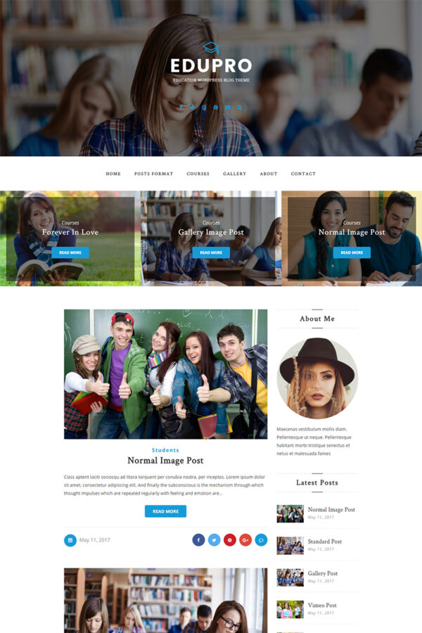Шаблон Wordpress EduPro - Education Blog Theme WordPress