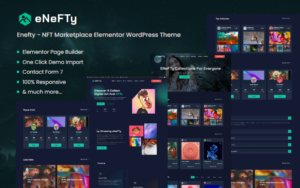 Шаблон Wordpress Enefty - NFT Marketplace Elementor Theme WordPress