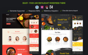 Шаблон Wordpress Enjoy - Fast Food Restaurant One Page Theme WordPress