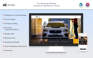 Шаблон Wordpress Europe - Car Washing Website Elementor Theme WordPress