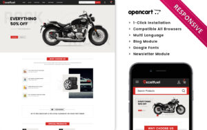 Шаблон OpenCart  Excelfuel - The Automobile Store Responsive Opencart Theme 