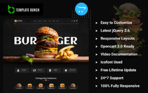 Шаблон OpenCart  Excellent Burger - Responsive OpenCart Theme for eCommerce 