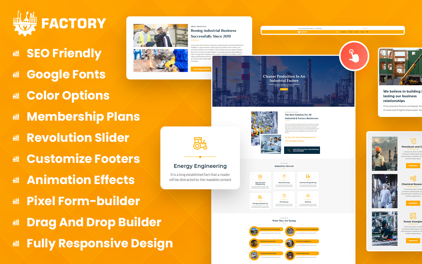 Шаблон Wordpress Factory - Industrial Business Theme WordPress