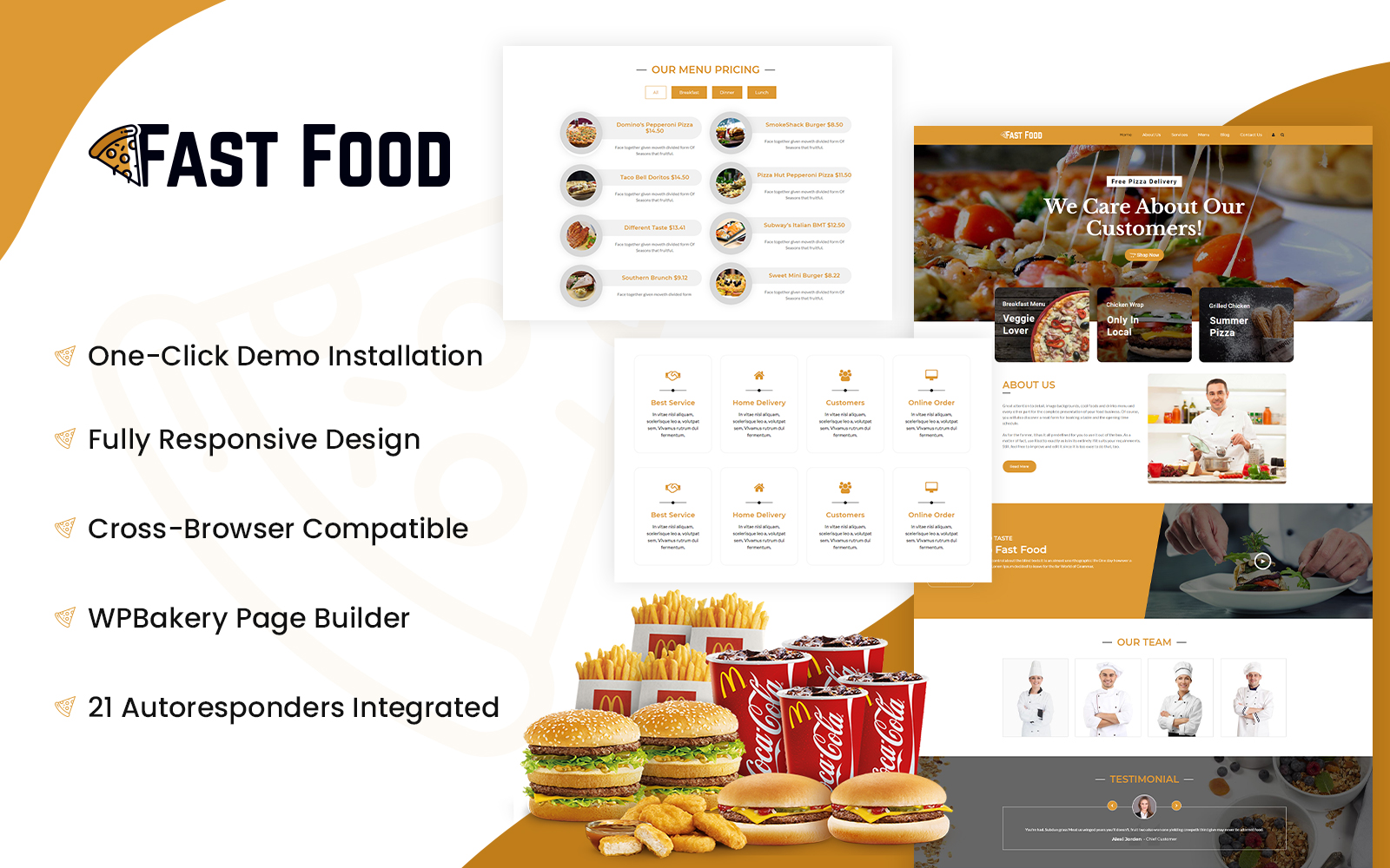 Шаблон Wordpress Fast Food - Food Restaurant Website Theme WordPress
