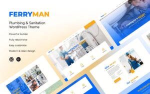 Шаблон Wordpress Ferryman - Plumbing Services and Sanitation Wordpress Template Theme WordPress