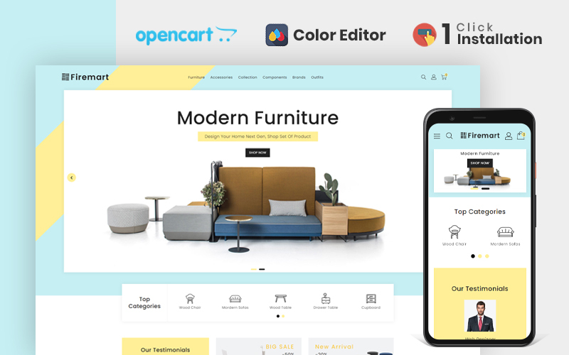 Шаблон OpenCart  Firemart Furniture Store 