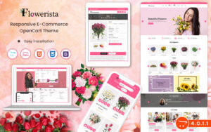 Шаблон OpenCart  Flowerista - Elegant OpenCart 4.0.1.1 Template For Flower And Boutique Ecommerce Stores 