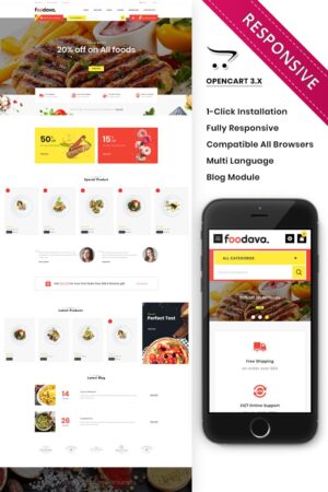 Шаблон OpenCart  Foodava - The food Store 