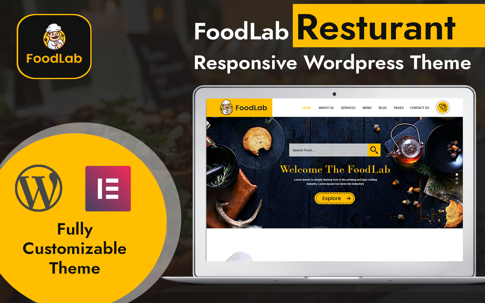 Шаблон Wordpress Foodlab Resturant Premium Wordpress Theme Theme WordPress