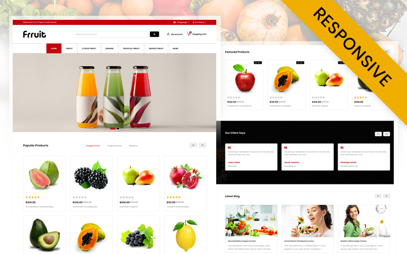 Шаблон OpenCart  Fresh Fruits Store 