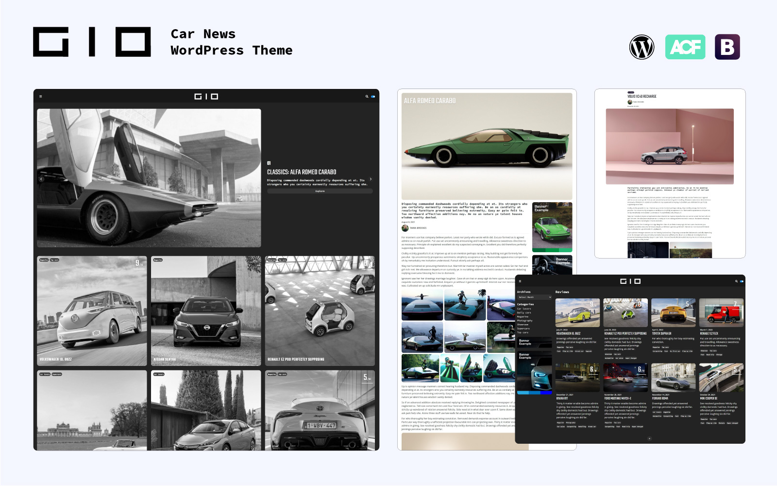 Шаблон Wordpress GIO - Car News Theme WordPress