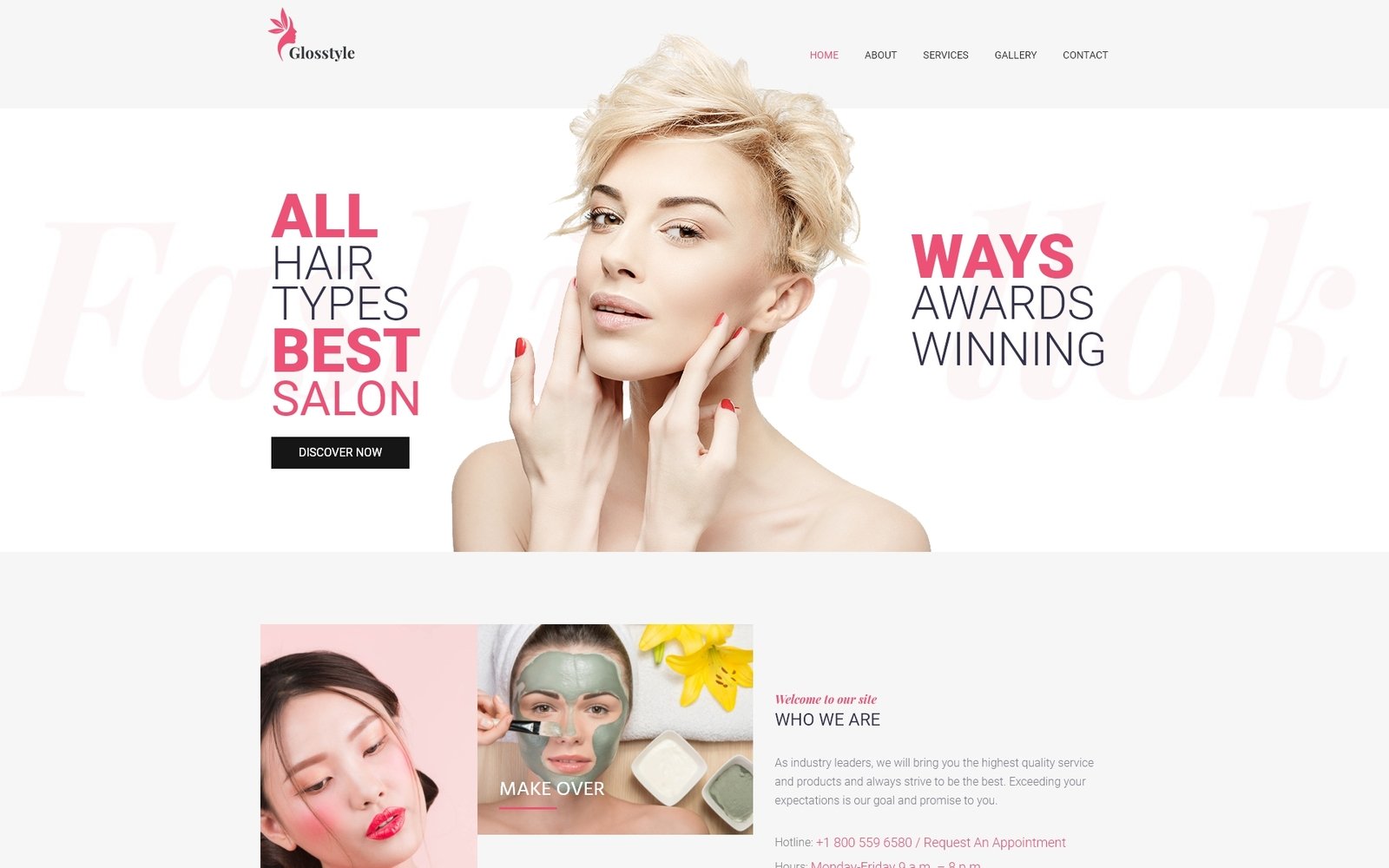 Шаблон Wordpress Glosstyle - Beauty Salon WordPress Elementor Theme Theme WordPress
