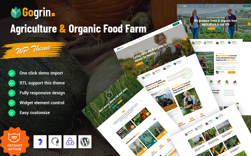 Шаблон WordPress Gogrin - Agriculture and Organic Food Theme WordPress