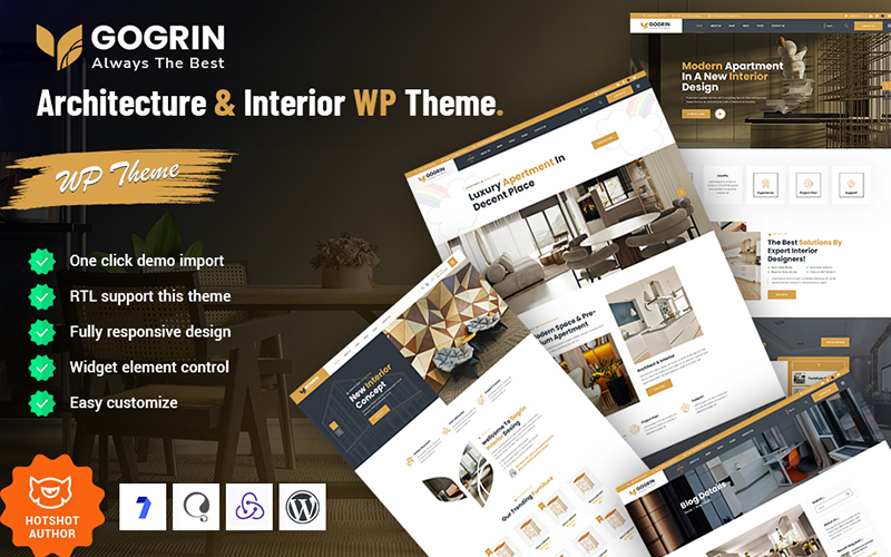 Шаблон Wordpress Gogrin - Architecture and Interior Design Theme WordPress
