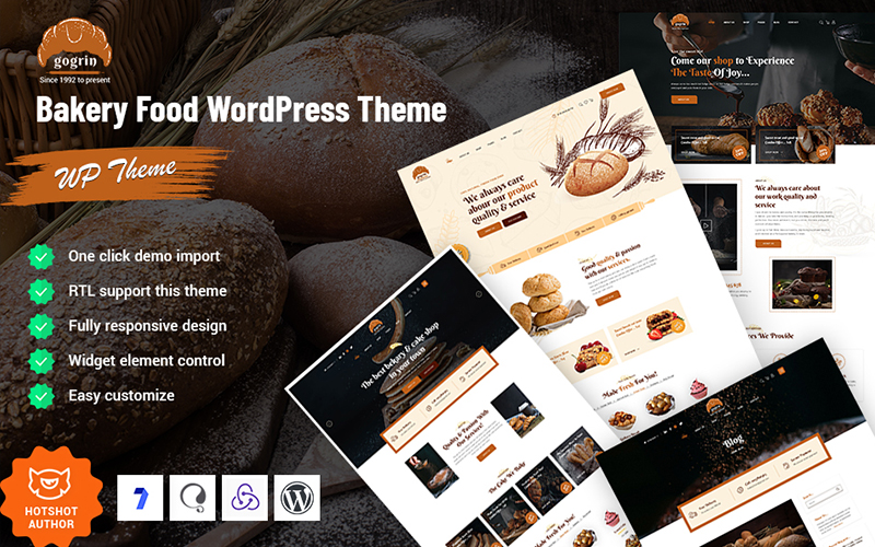 Шаблон Wordpress Gogrin - Bakery Food Theme WordPress