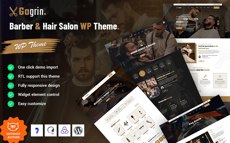 Шаблон Wordpress Gogrin - Barber & Hair Salon Theme WordPress