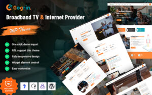 Шаблон Wordpress Gogrin - Broadband TV and Internet Provider Theme WordPress