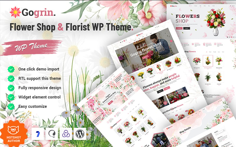 Шаблон WordPress Gogrin - Flower Shop and Florist Theme WordPress