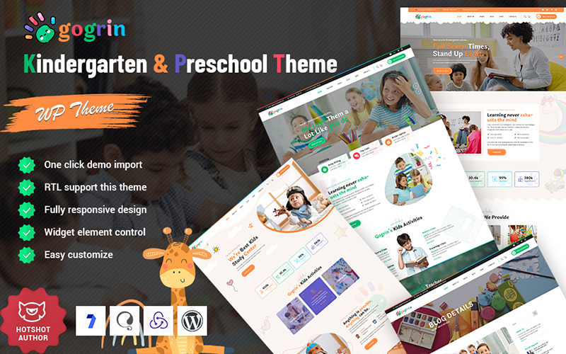 Шаблон WordPress Gogrin - Kindergarten & Preschool Theme WordPress