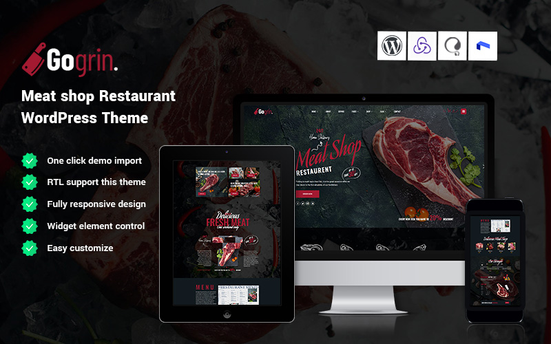 Шаблон Wordpress Gogrin - Meat Shop and Restaurant Theme WordPress
