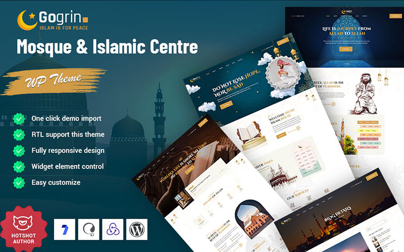 Шаблон Wordpress Gogrin - Mosque & Islamic Centre Theme WordPress