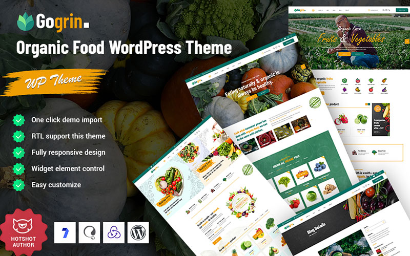 Шаблон Wordpress Gogrin - Organic Food Responsive Theme WordPress