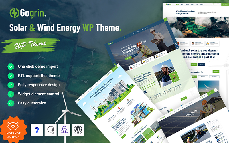 Шаблон WordPress Gogrin - Solar & Wind Energy Theme WordPress