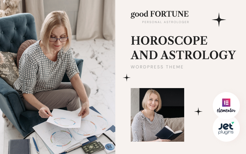 Шаблон Wordpress Good Fortune - Horoscope and Astrology Theme WordPress