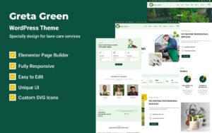 Шаблон WordPress Greta Green Lawn & Landscaping Theme WordPress