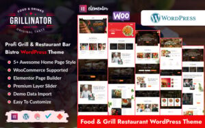 Шаблон Wordpress Grillinator - Food Grill Restaurant Elementor Theme WordPress