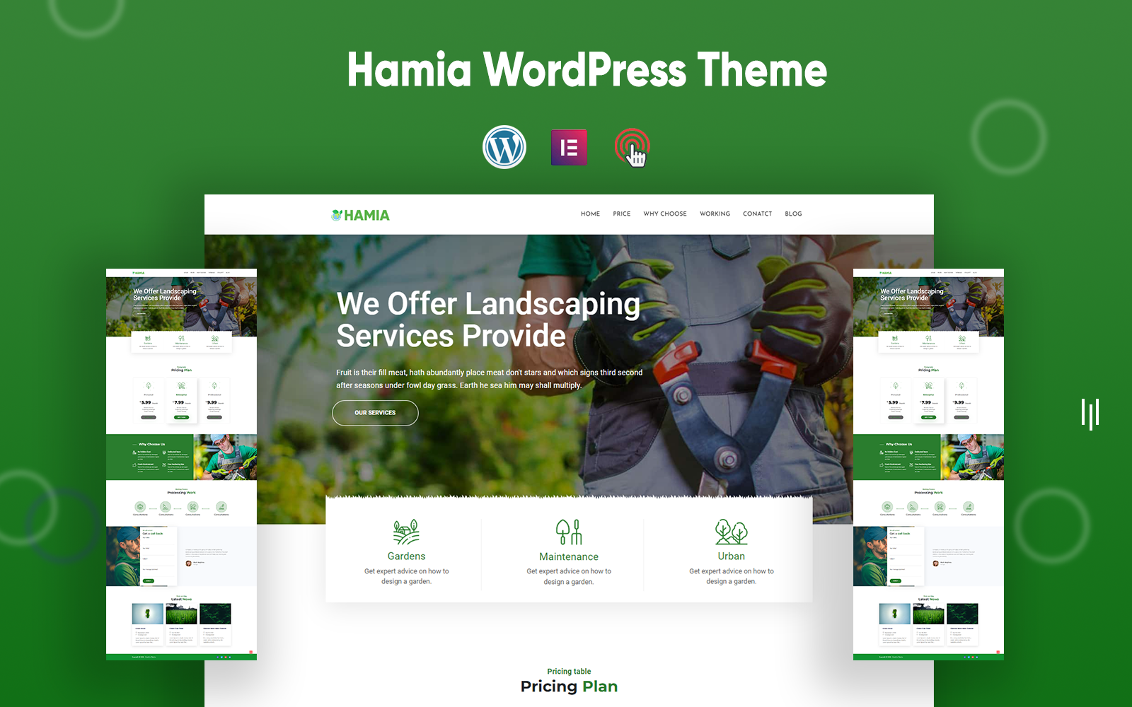 Шаблон Wordpress Hamia- Creative Green Tree Theme WordPress