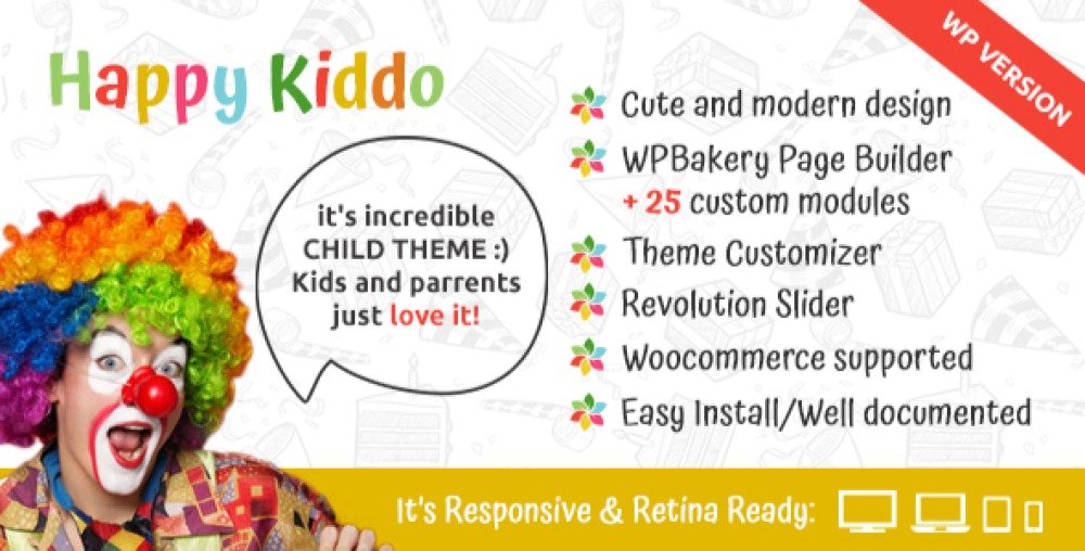 Шаблон WordPress Happy Kiddo - Multipurpose Kids Theme WordPress