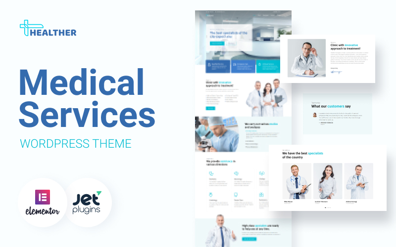 Шаблон WordPress Healther - Medical Services WordPress Elementor Theme Theme WordPress